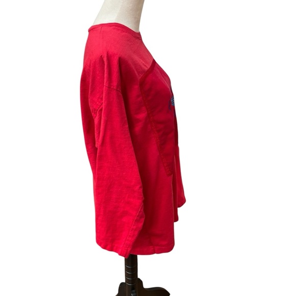 Vintage Johnny Was Women’s Red Long Sleeve Shirt Embroidered Fish One Size - Picture 4 of 8